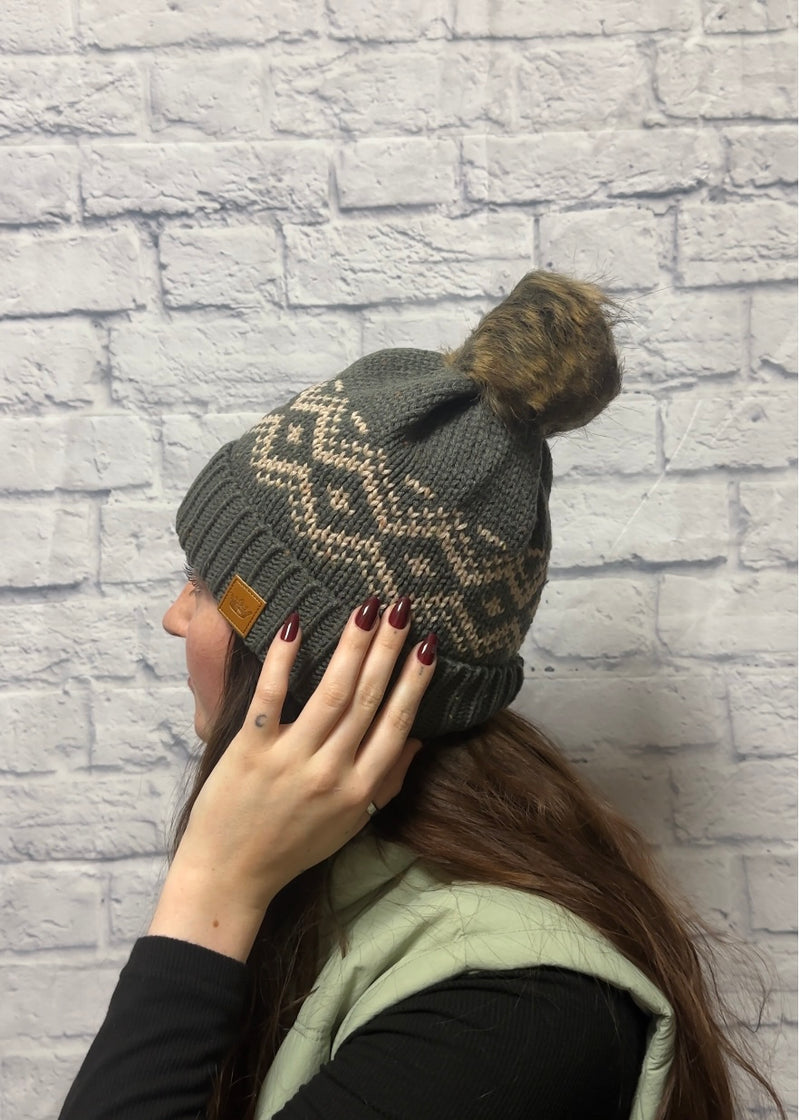 Lulu Speckled Pattern Pom Hat