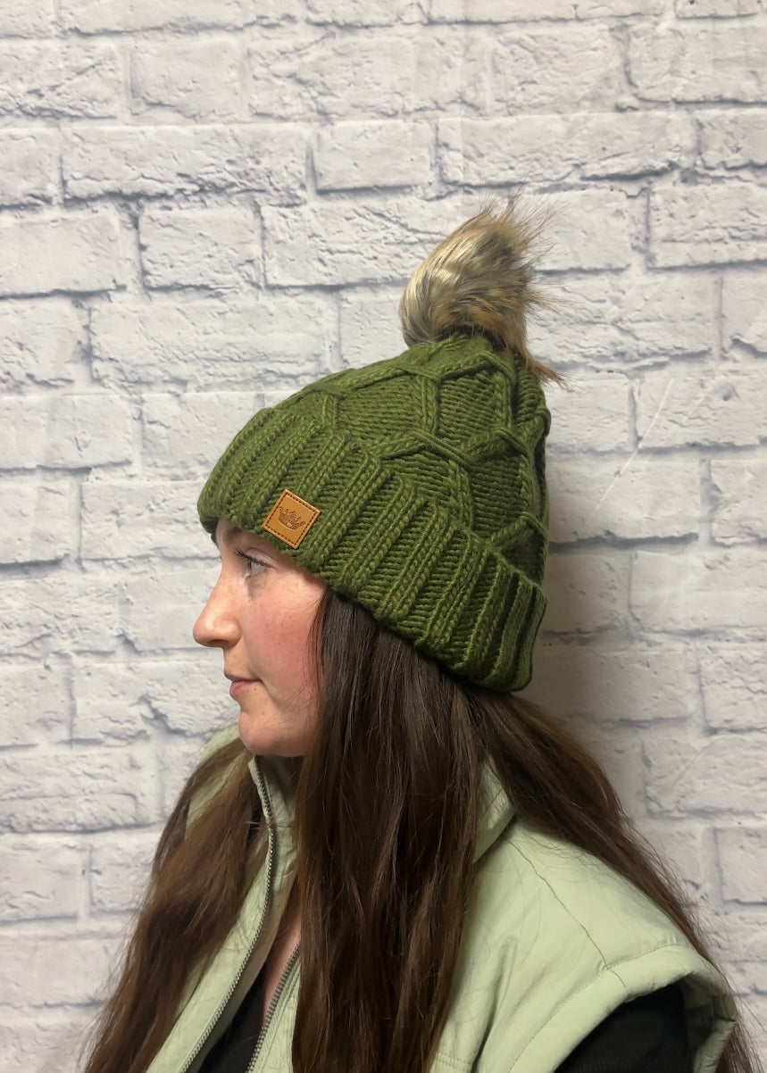 Lena Diamond Knit Pom Hat