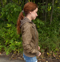 Faux Leather Hooded Jacket