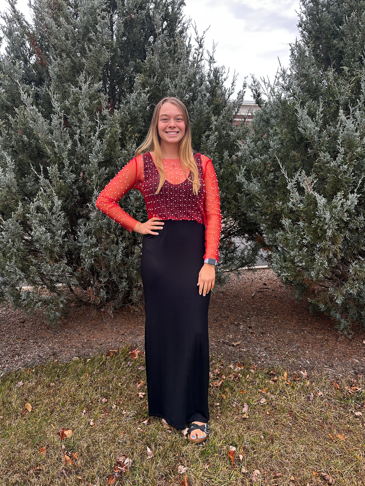 Dahlia Side Slit Maxi Dress - Black