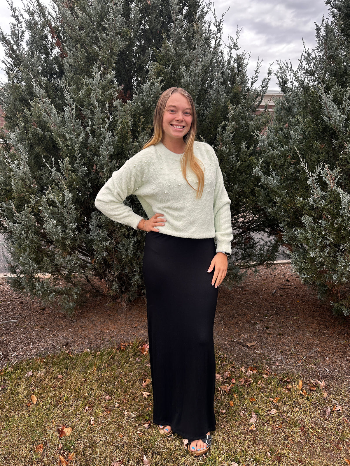 Dahlia Side Slit Maxi Dress - Black