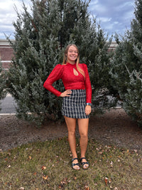 Serena Puff Shoulder Sequin Bodysuit