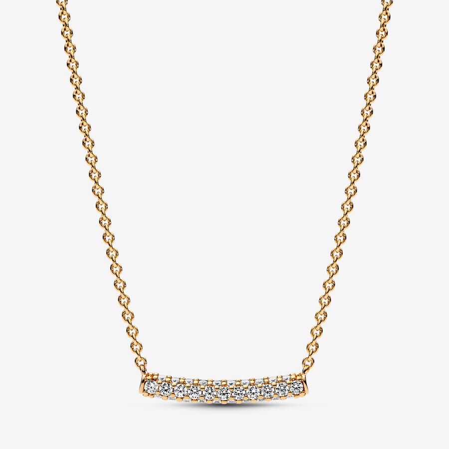 Pandora Timeless Pave Single-Row Bar Collier Necklace