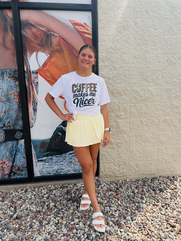 Sophie Pleated Tennis Skirt - Butter Yellow