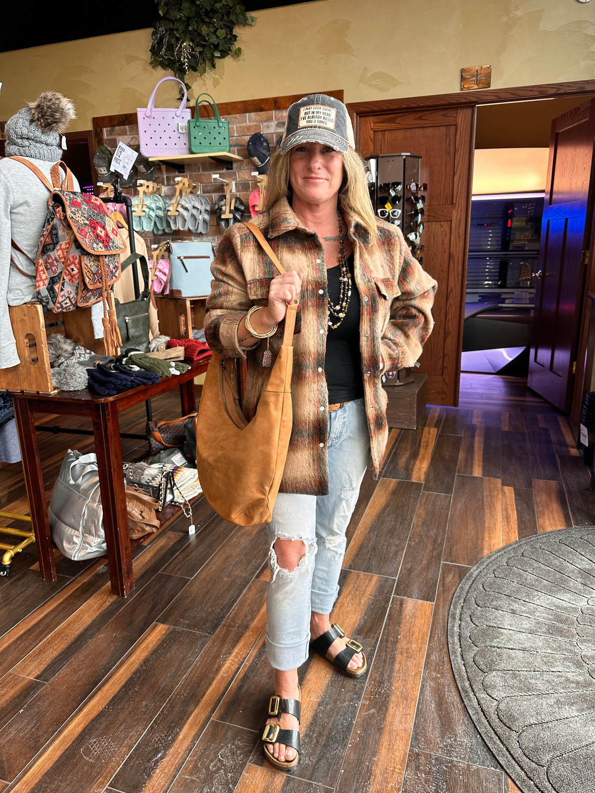 Irina Brushed Plaid Shacket