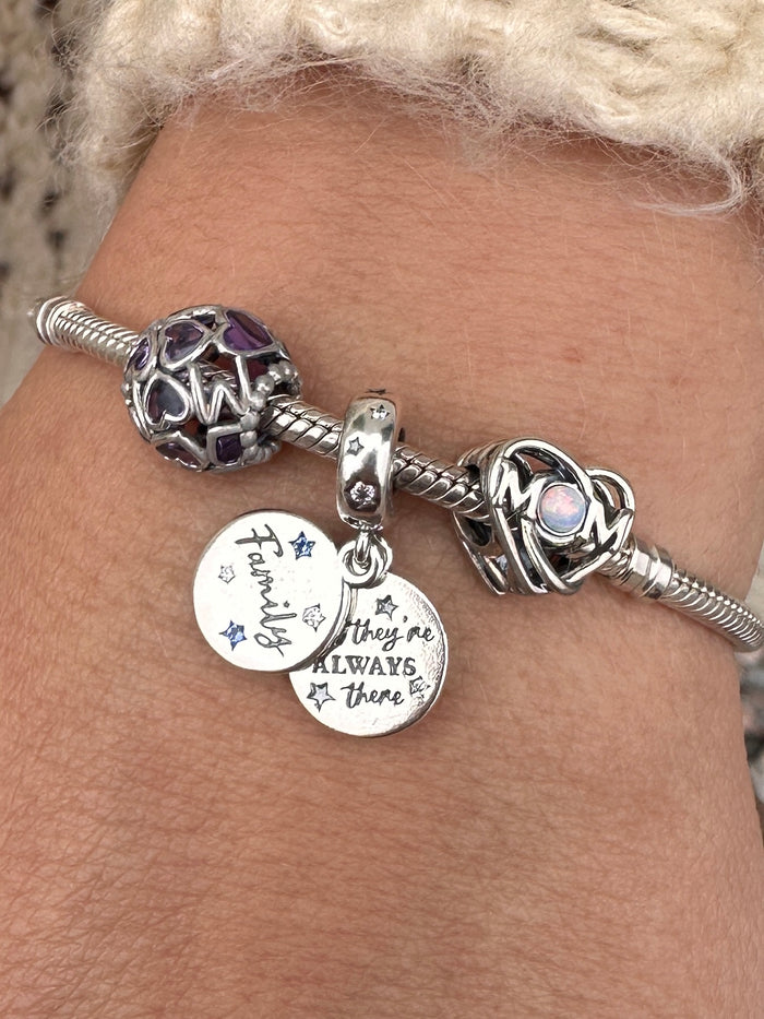 Openwork Mum & Heart Charm