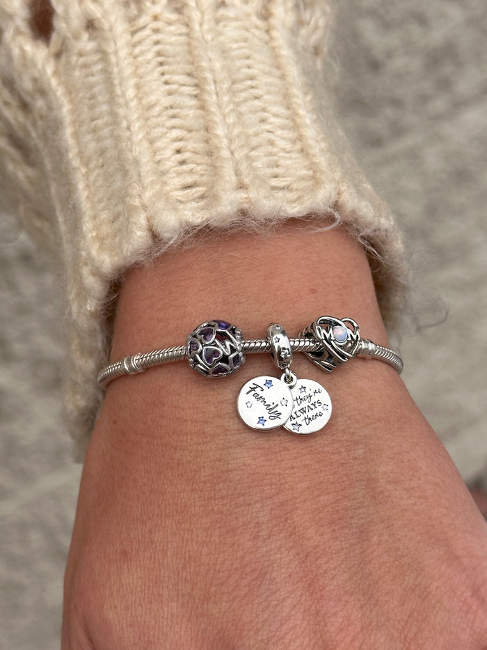 Openwork Hearts Mom Charm