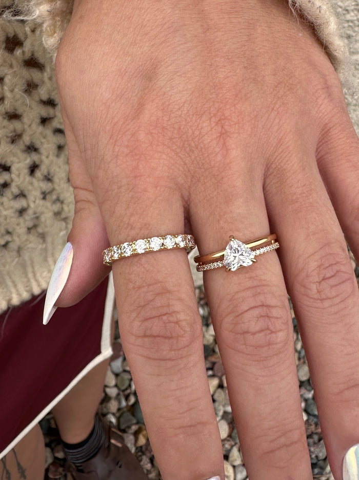 Gold Sparkling Row Eternity Ring