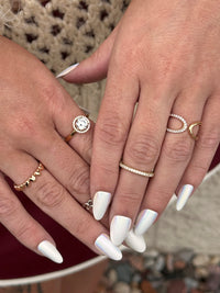 14k Gold Plated Oval Sparkling Halo Statement Ring