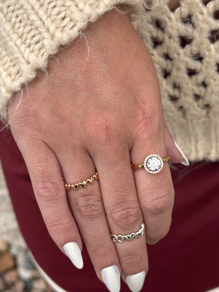 Row of Hearts Ring