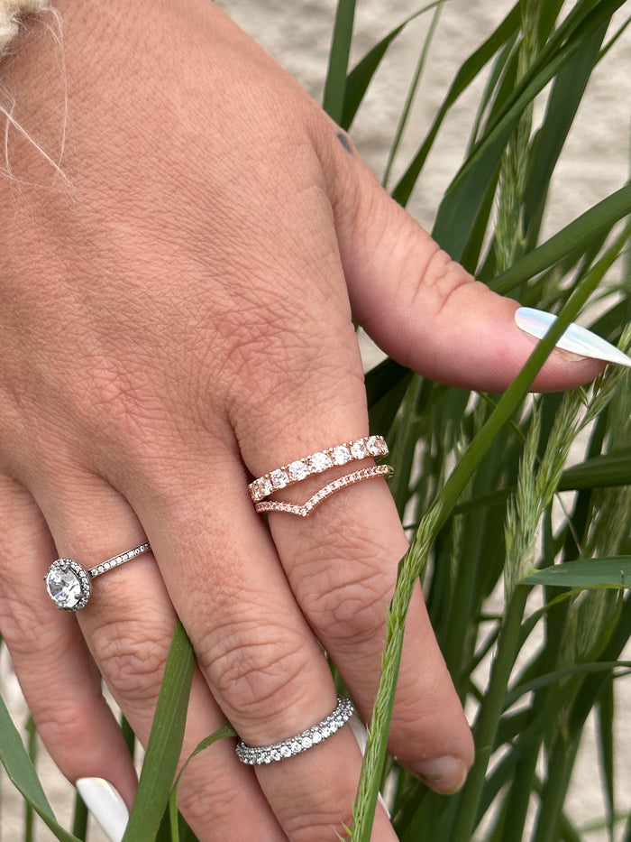 Sparkling Wishbone Ring