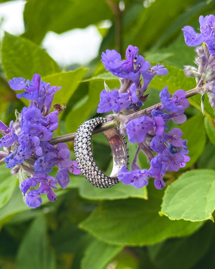 Sterling silver ring with clear cubic zirconia