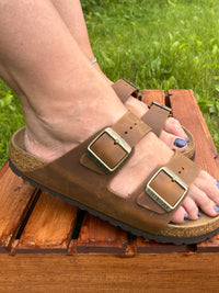 Birkenstock Arizona Oiled Leather Sandals - Cognac (Medium/Narrow)