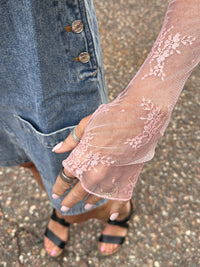 Cassia Mesh Lace Mock Neck Top