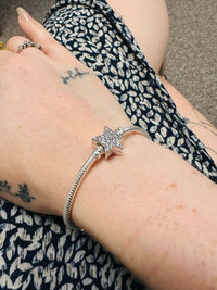 Moments Asymmetric Star Clasp Snake Chain Bracelet