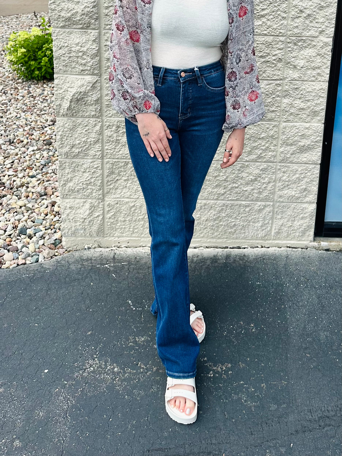 Vervet Mid Rise Tummy Control Bootcut Jeans