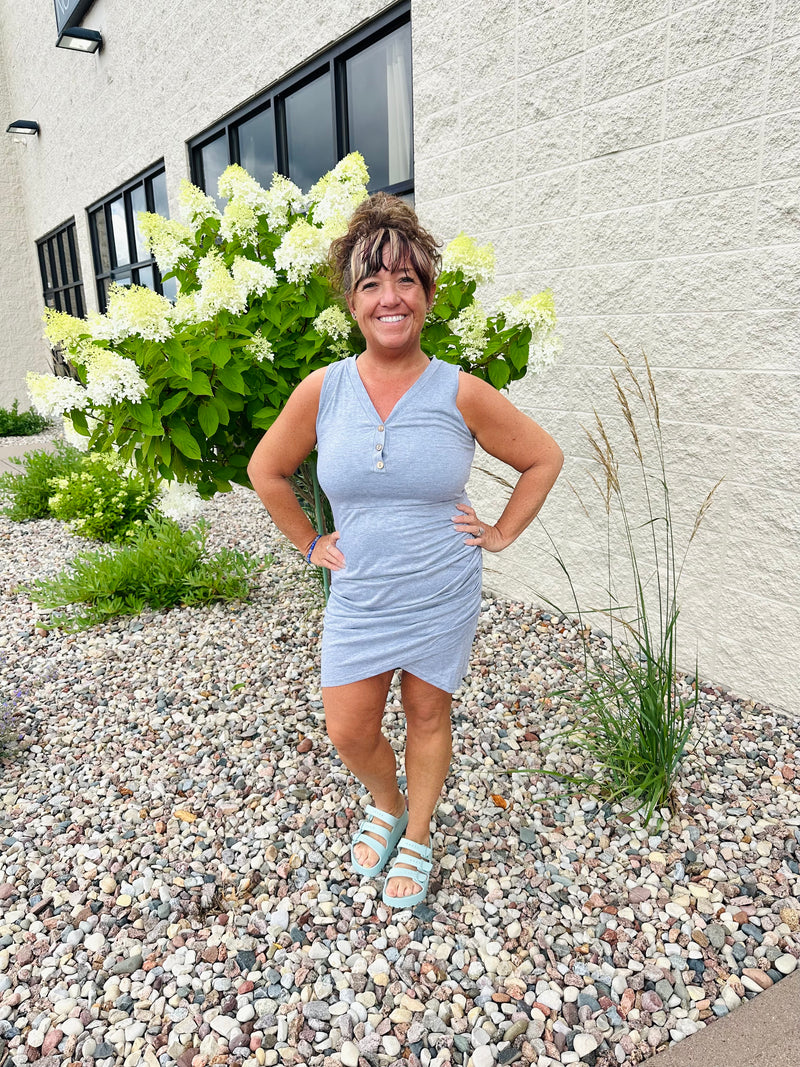 Phoebe V-Neck Shirred Mini Dress