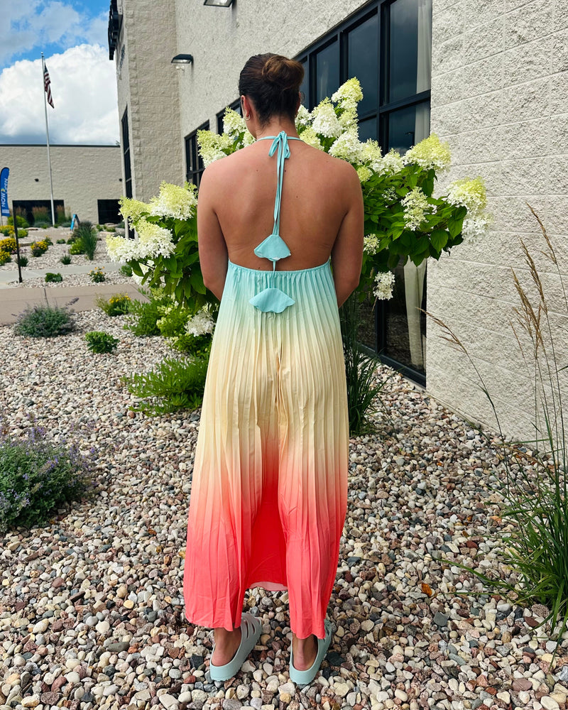 Tanya Ombre Halter Neck Maxi Dress