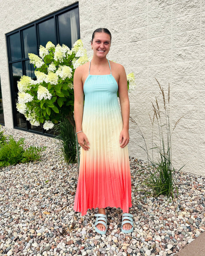 Tanya Ombre Halter Neck Maxi Dress