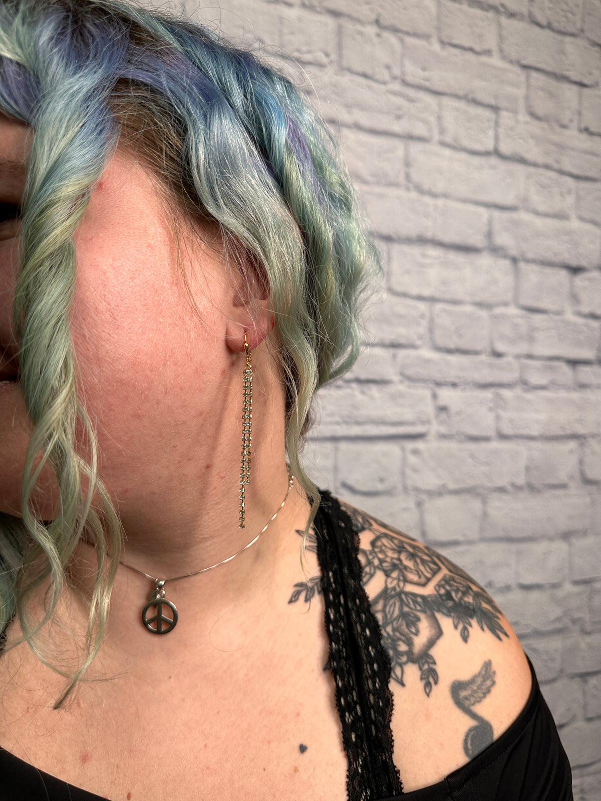 Kelly Rhinestone Chain Earrings