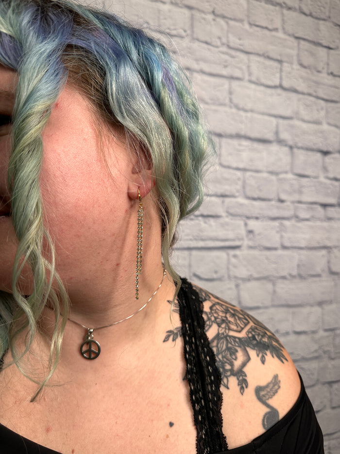 Kelly Rhinestone Chain Earrings