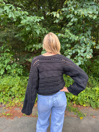 Alexa Hollow Out Cable Knit Sweater