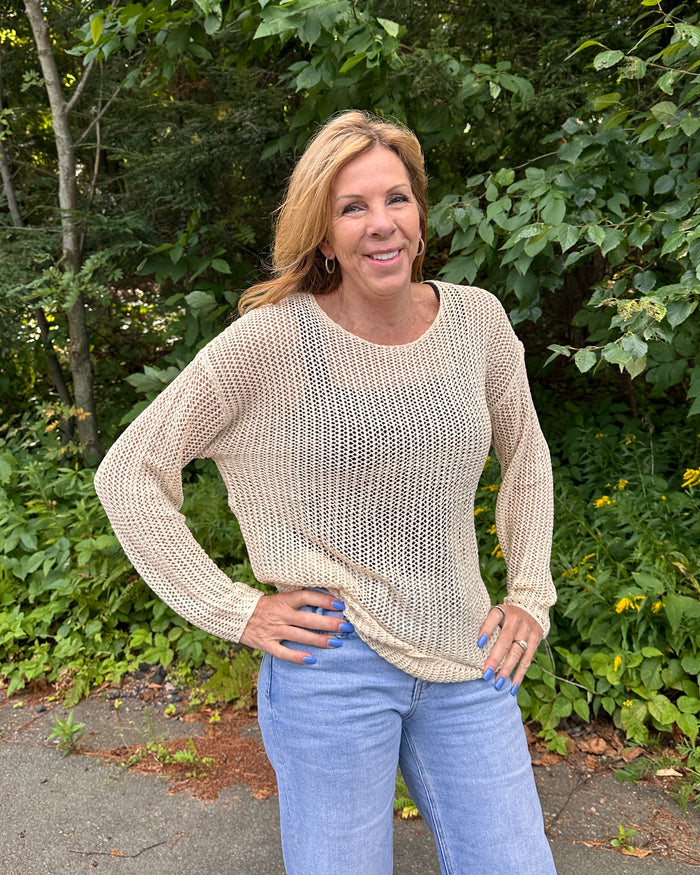 Joanna Crochet Open Knit Sweater