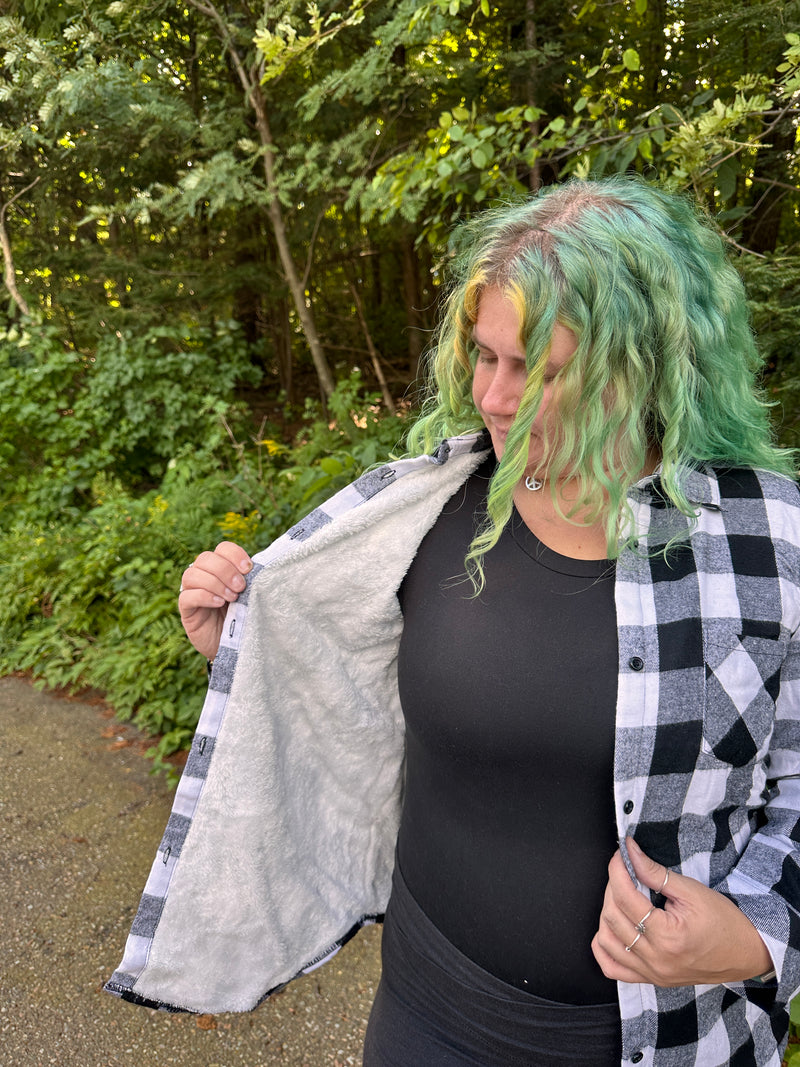 Hayden Plaid Faux Fur-Lined Top