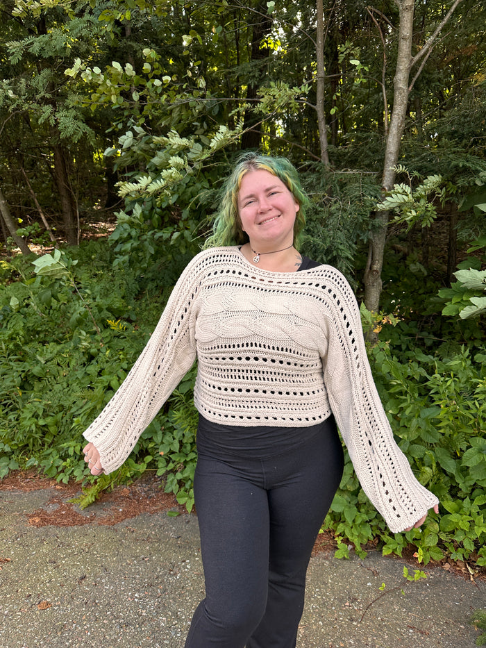 Alexa Hollow Out Cable Knit Sweater