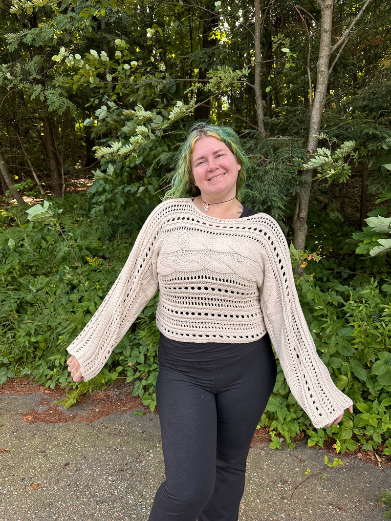 Alexa Hollow Out Cable Knit Sweater