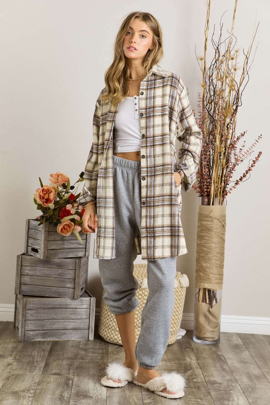 Isabelle Plaid Longline Shacket