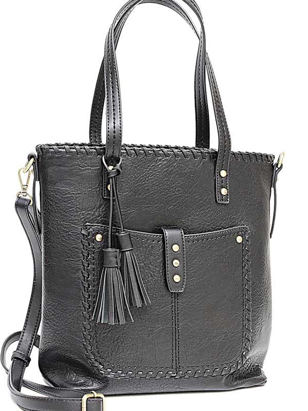 Jessie Vegan Leather Whipstitch Bag