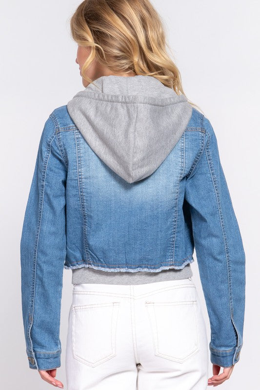 Kaitlin Hoodie Contrast Denim Jacket