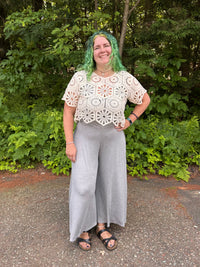 Kaitlyn Crochet Short Sleeve Top