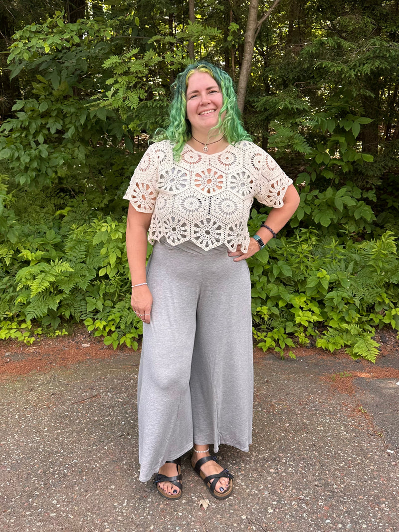 Kaitlyn Crochet Short Sleeve Top