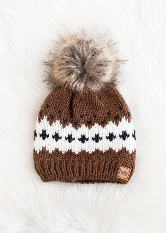 Kara Patterned Pom Hat