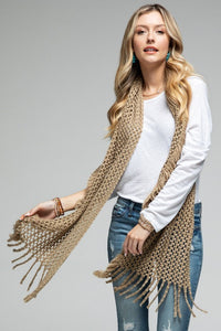 Kaylee Fringe Trim Knit Scarf