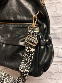 Kristi Leopard Strap Convertible Backpack