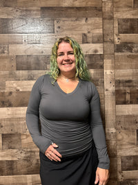 Kristy V-Neck Long Sleeve Top