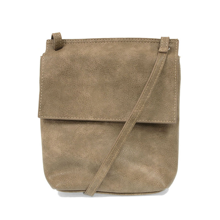 Vegan Leather Flapover Crossbody Bag