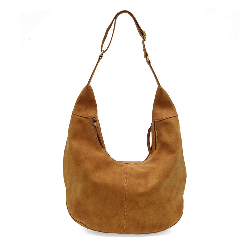 Rochelle Faux Suede Crescent Hobo Bag