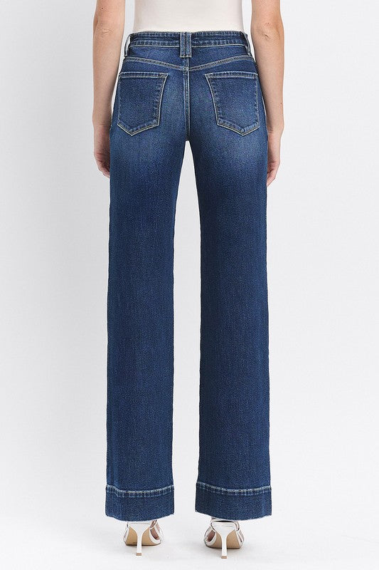 Vervet Mid Rise Dark Wash Wide Leg Jeans