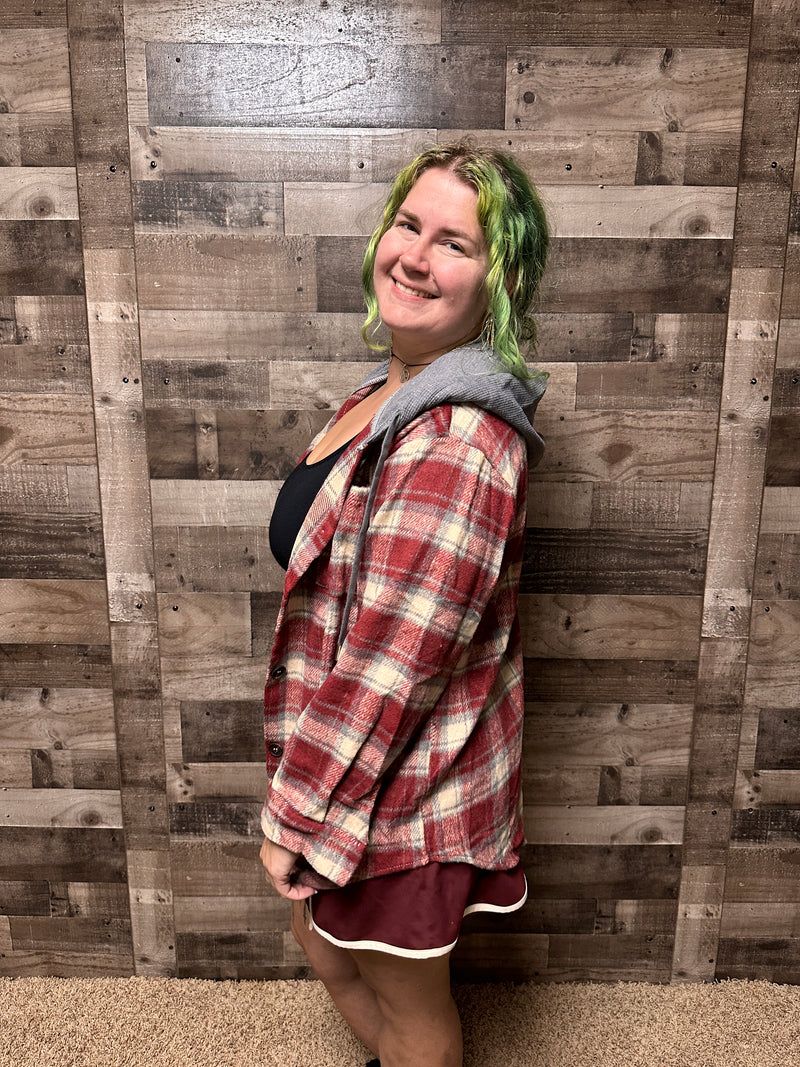 Leslie Hooded Plaid Shacket