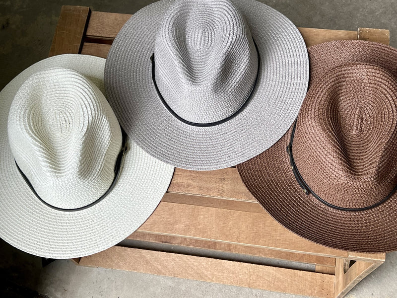 Lorna Leather Band Classic Panama Hat