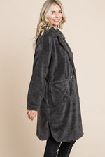 Lydia Oversized Plush Coat - Charcoal