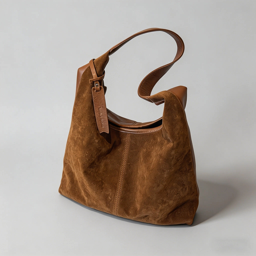 khaki brown slouchy hobo bag