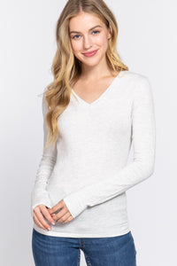 Macy V-Neck Long Sleeve Top