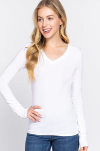 Macy V-Neck Long Sleeve Top