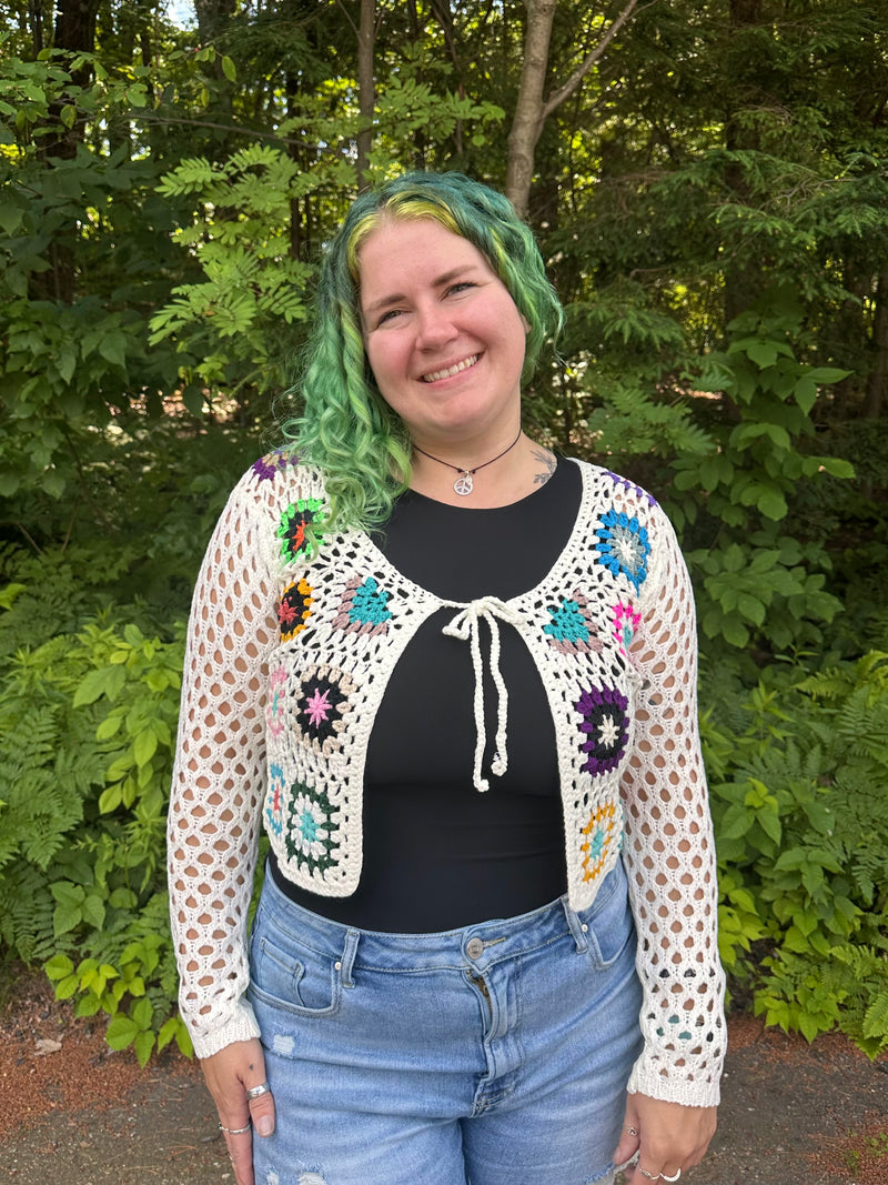 Marnie Multi-Color Crochet Cardigan