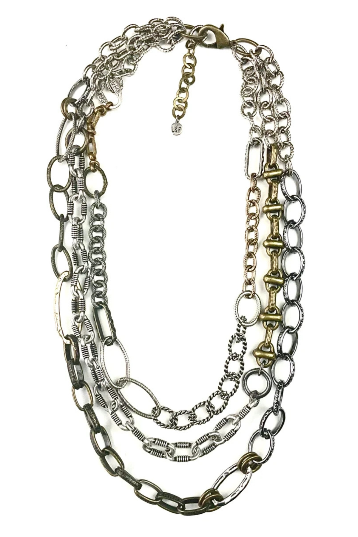 Mixed Metal Layered Chain Necklace
